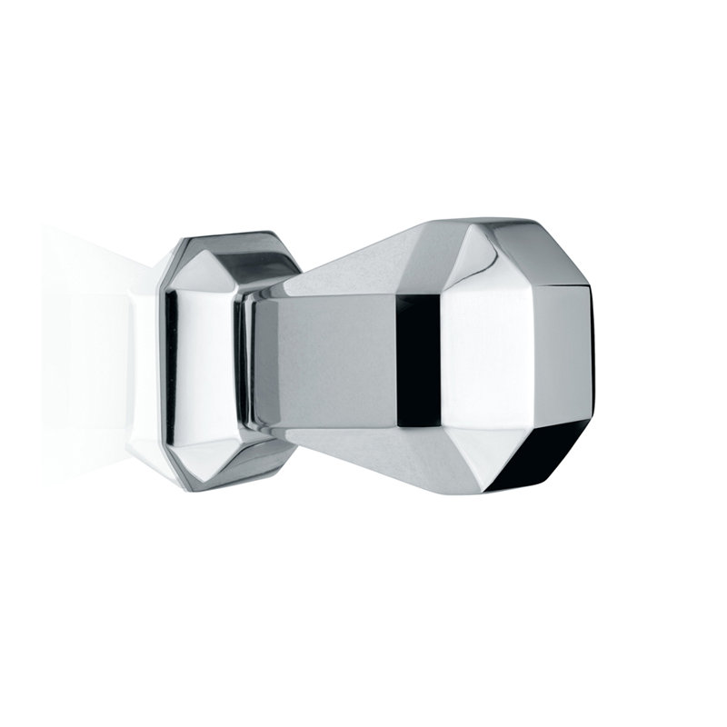 Poignée géométrique octogonale Tiffany, Chrome brillant, H 1,1 po x l 1,09 po x P 1,09 po
