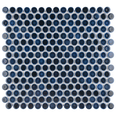 Hudson 0.8" x 0.8" Porcelain Penny Round Mosaic Wall & Floor Tile