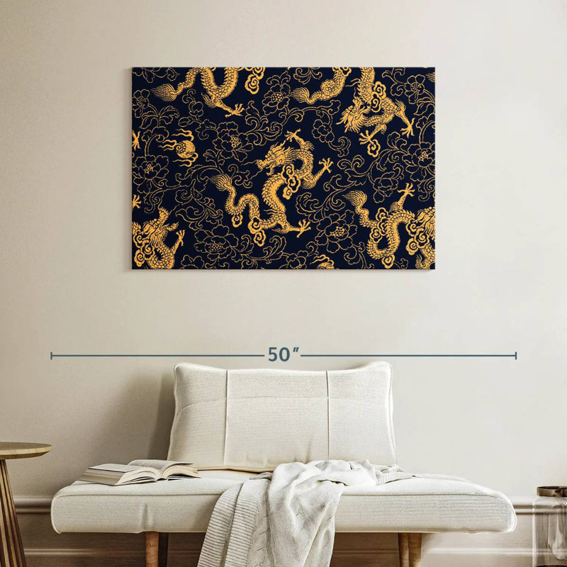 Kerner Oriental Dragons Pattern, 26" H x 39" W