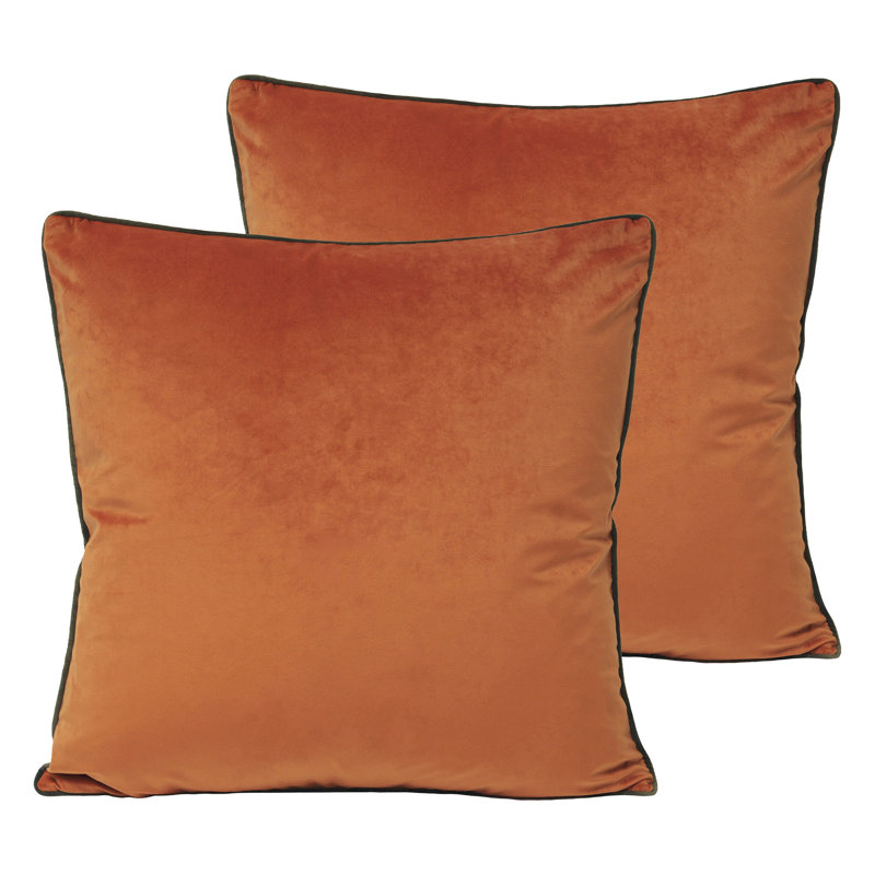 Square Meridian Square Scatter Cushion, Pumpkin/Mocha, Polyester