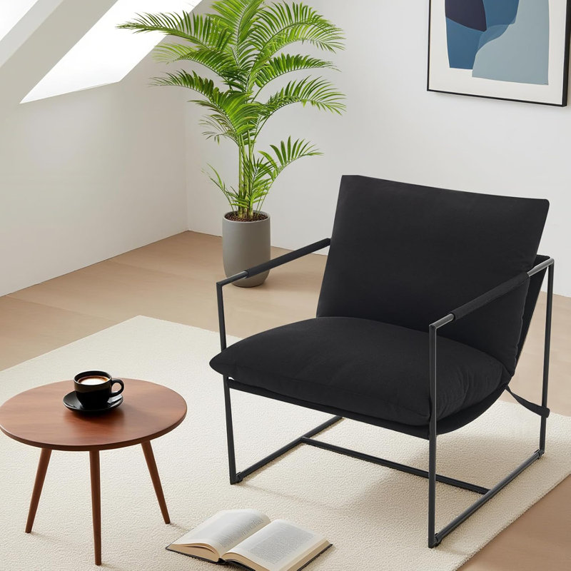 Upholstered Armchair, Black