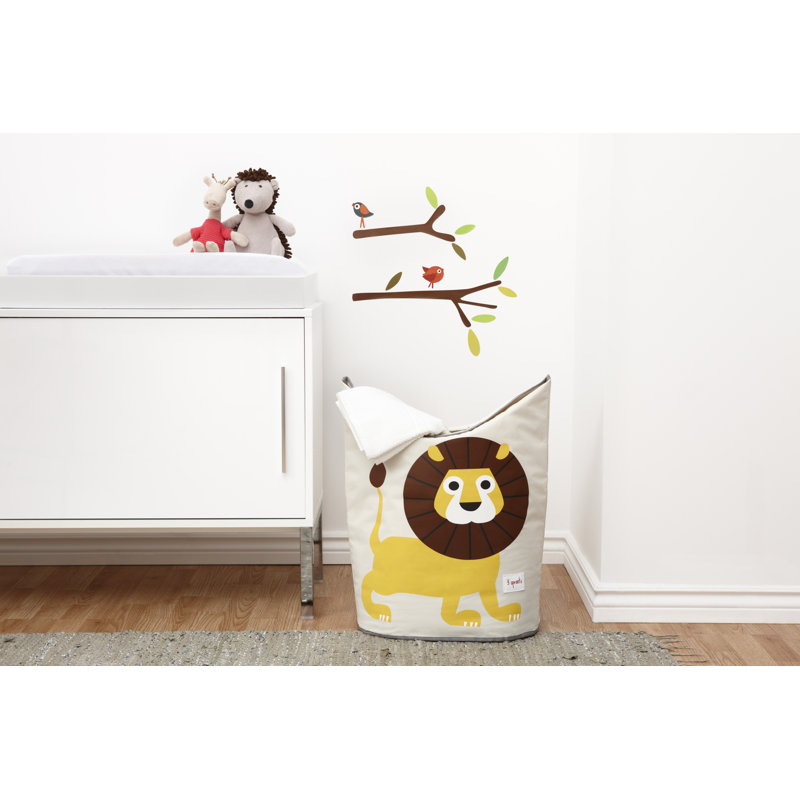 Lion Print Collapsible Kids Laundry Hamper with Lid