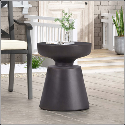 Table d'appoint d'extérieur en béton léger au design moderne et polyvalente pour la décoration intérieure et extérieure