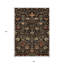 Tapis extérieur lavable floral noir, brun et rouge 8 pi x 10 pi