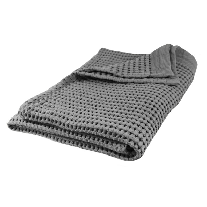 Waffle Bath Sheet – Extra Large, 100% Natural Cotton Absorbent & Quick Drying, Modern Style, Slate