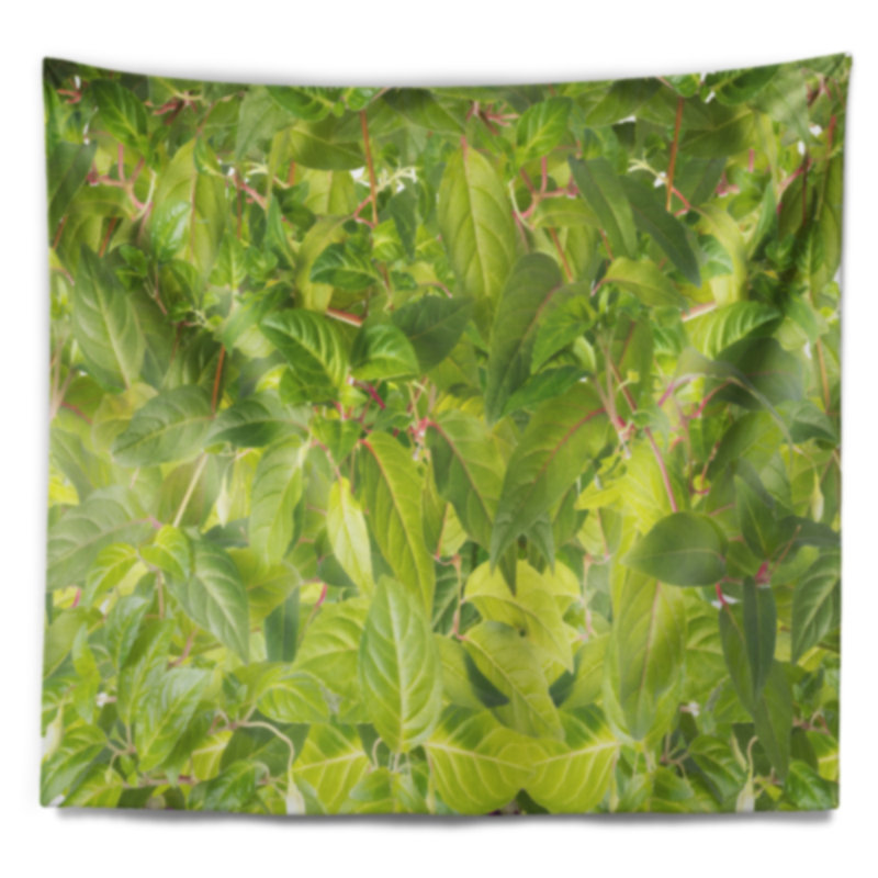 Tapisserie de feuillage vert vif fuchsia, H 32 po x l 39 po