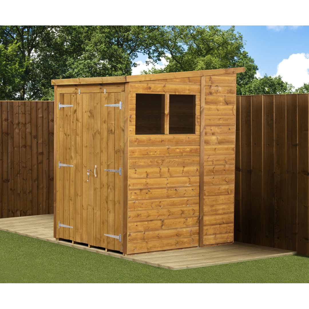 Modular Pent Garden Shed  4X6   Double Door Windows