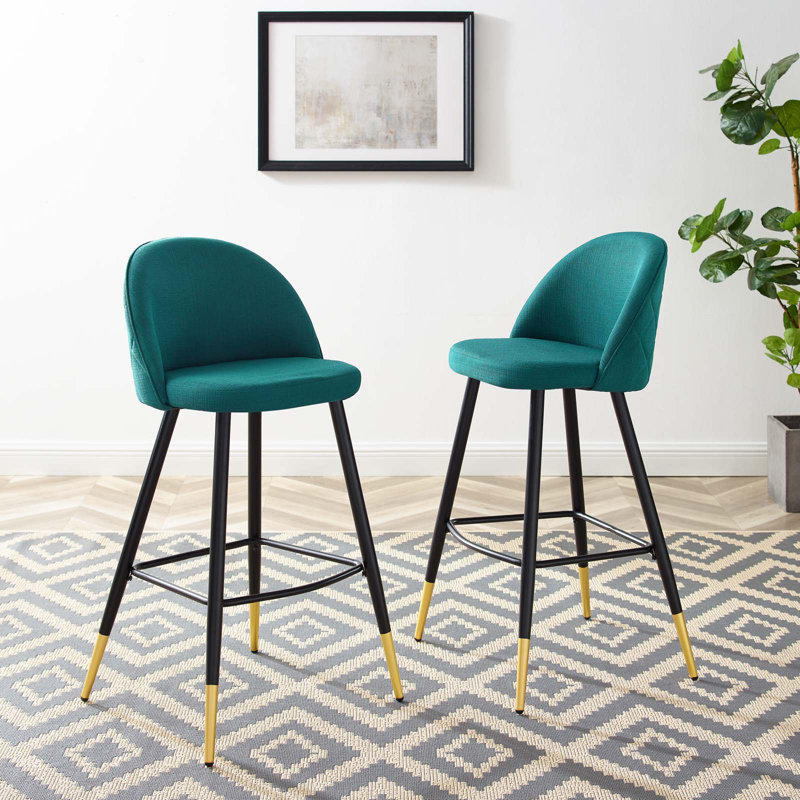 Tabourets de bar Cordial - ensemble de 2, Mélange de polyester vert, Bar Stool (29" Seat Height)