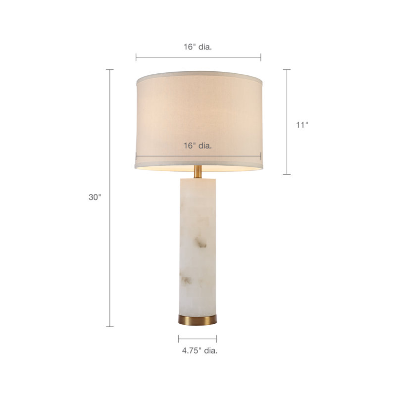Afton White Alabaster Table Lamp