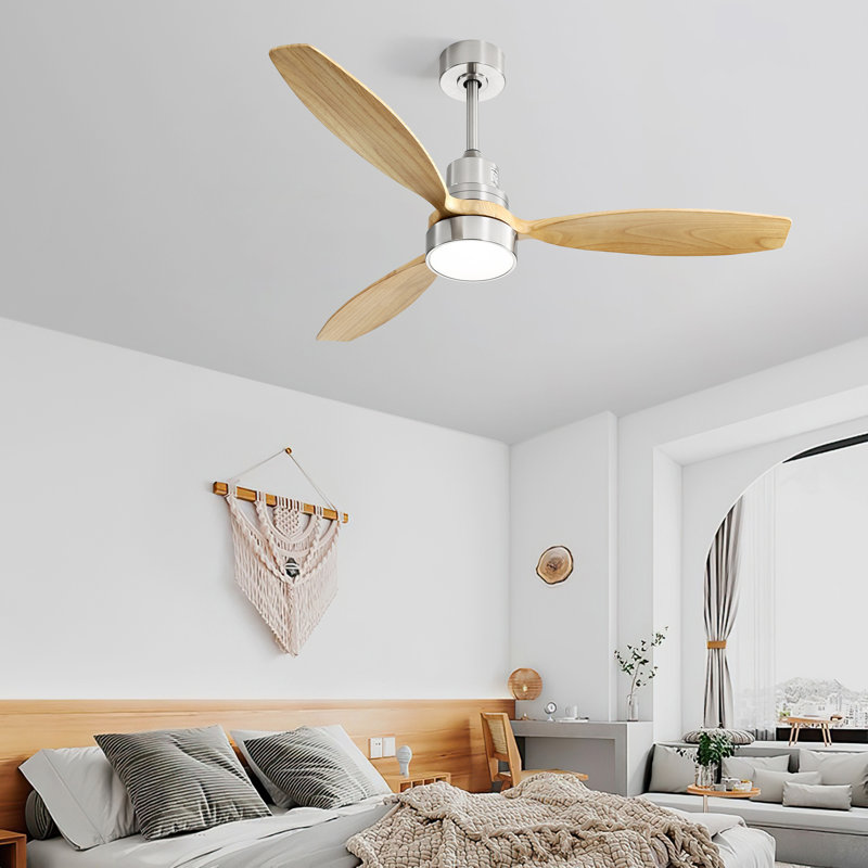 Ventilateur de plafond à profil bas intégré de 52 pouces à DEL avec ensemble d'éclairage et télécommande pour le salon