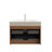 30" Wall Mounted Vanity With Travertine Sintered Stone Top &  Undermount Basin & Striped Wood Drawers, Pre-Assembled-1164838719