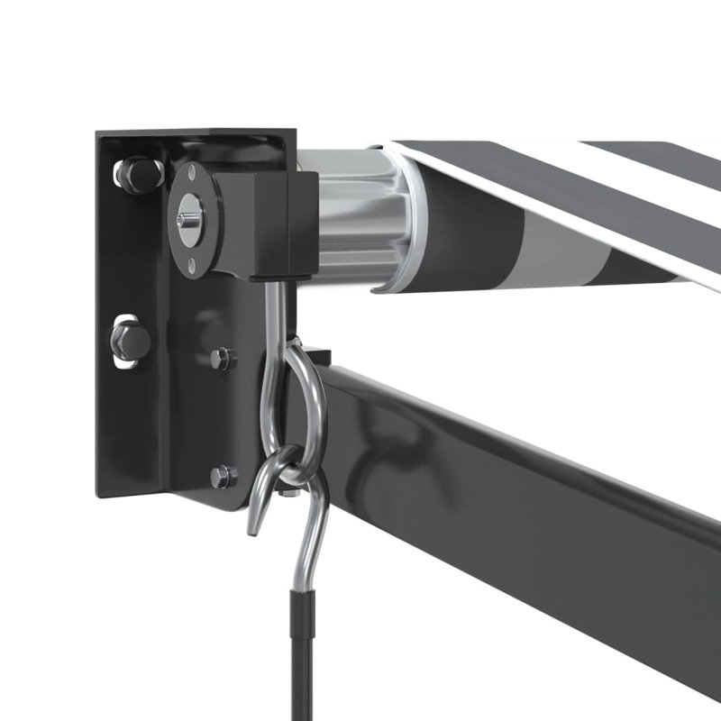 Retractable Awning Anthracite Fabric&Aluminium, Anthracite/Black, 300cm W x 250cm D