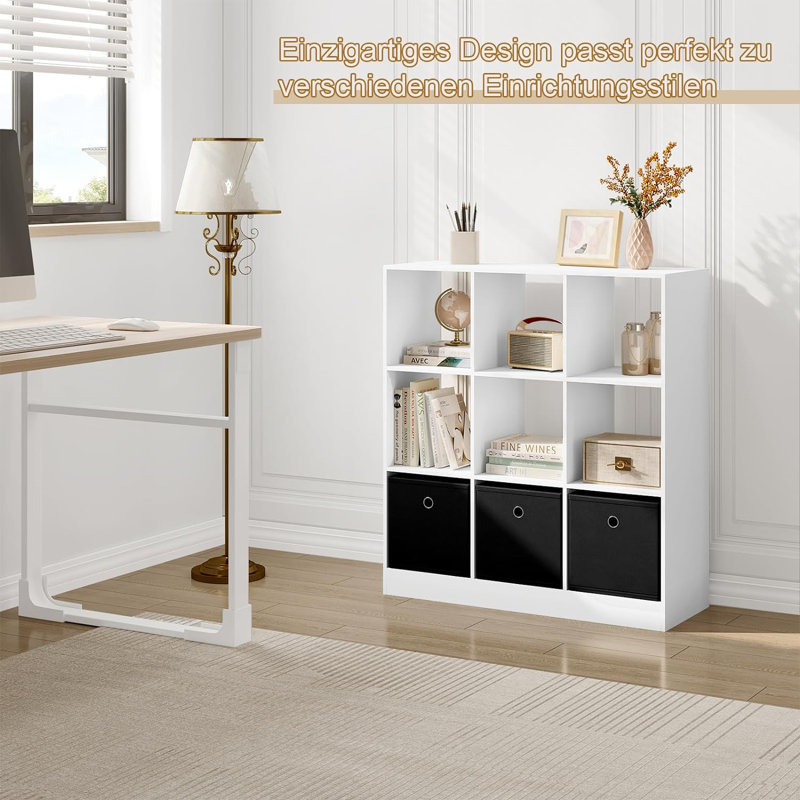 Nota 86.5cm H x 80cm W Cube Bookcase, White