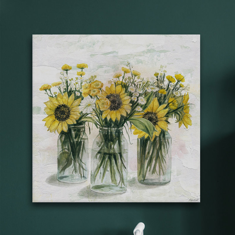 Radiant Sunflower - Wrapped Canvas Painting, 30cm H x 30cm W x 3.81cm D