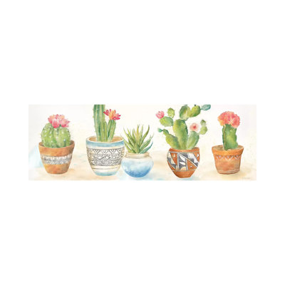 Cactus Pots I 1 Piece Wrapped Canvas Wall Art