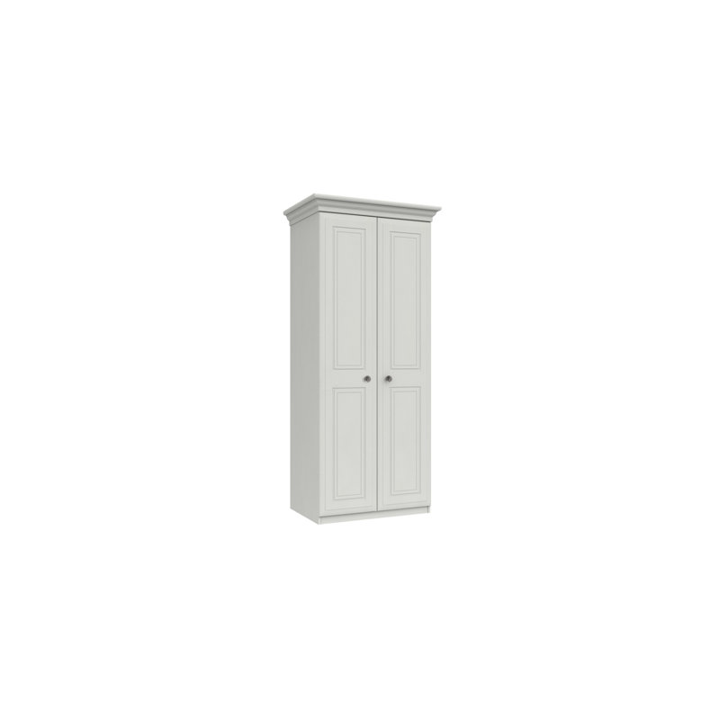 Warminster 2 Door Manufactured Wood Wardrobe, White