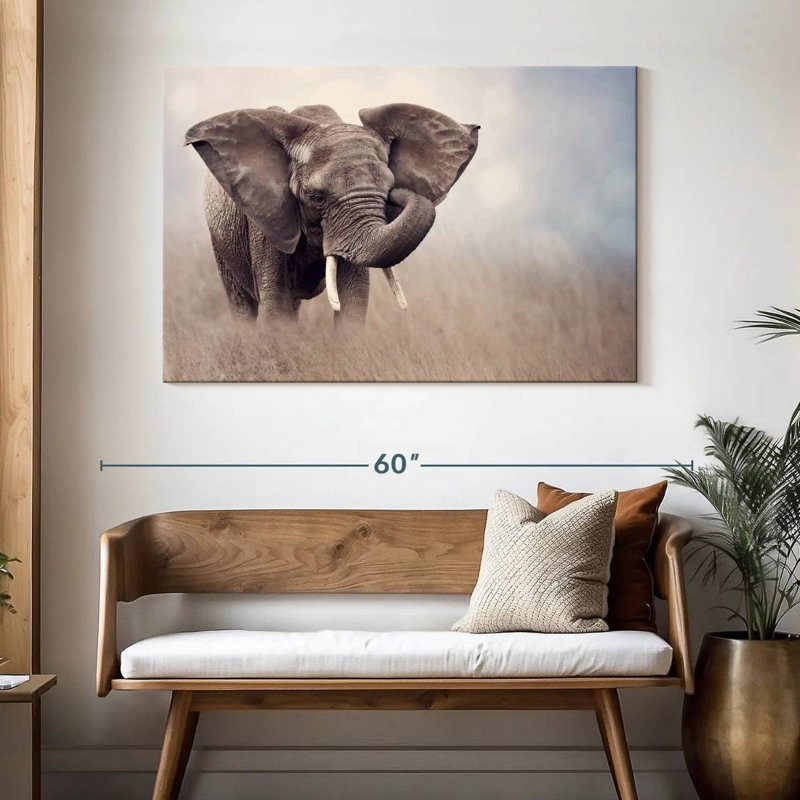 Brampt Young Savanna Elephant, 32" H x 48" W