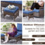 Ensemble de mobilier d'extérieur en osier 7 pièces avec méridienne, table d'appoint et repose-pieds Anferney-778849689
