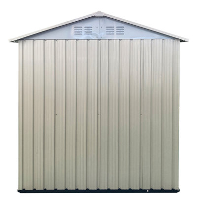Outdoor Garden Shed 5ftx3ft With New Design In Cream White, Aluminum Alloy Frame For And Corrosion - , Ventilated To Keep Items Dry, Overlapping Wall Panels Protection, Comes Tools Manual Storage