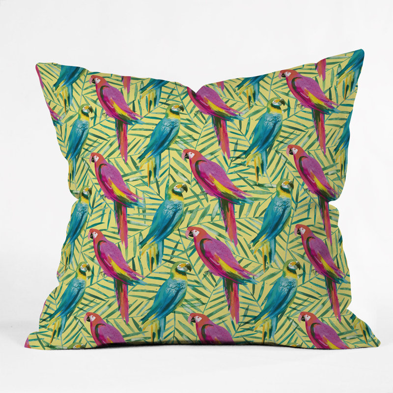  Coussin décoratif intérieur / extérieur Tropical Parrots Palms