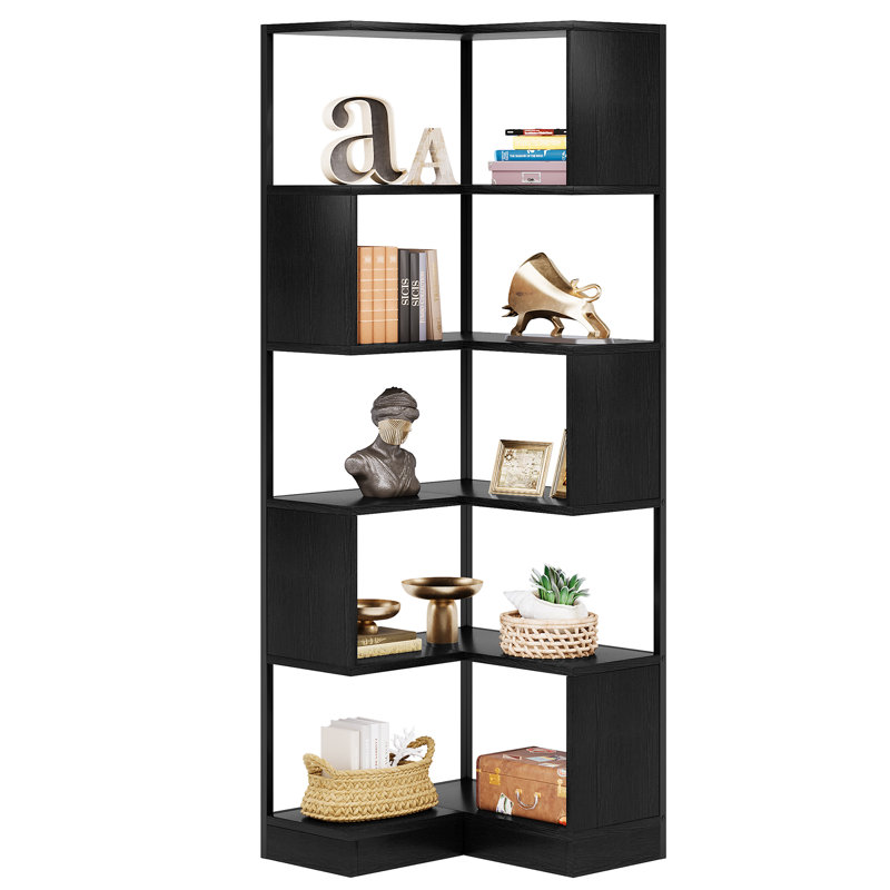 Alisande 180cm H x 60cm W Metal Corner Bookcase
