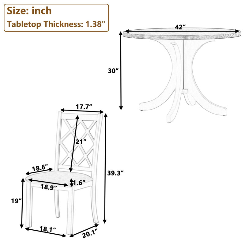 Ensemble repas pour quatre personnes, Brun, gris