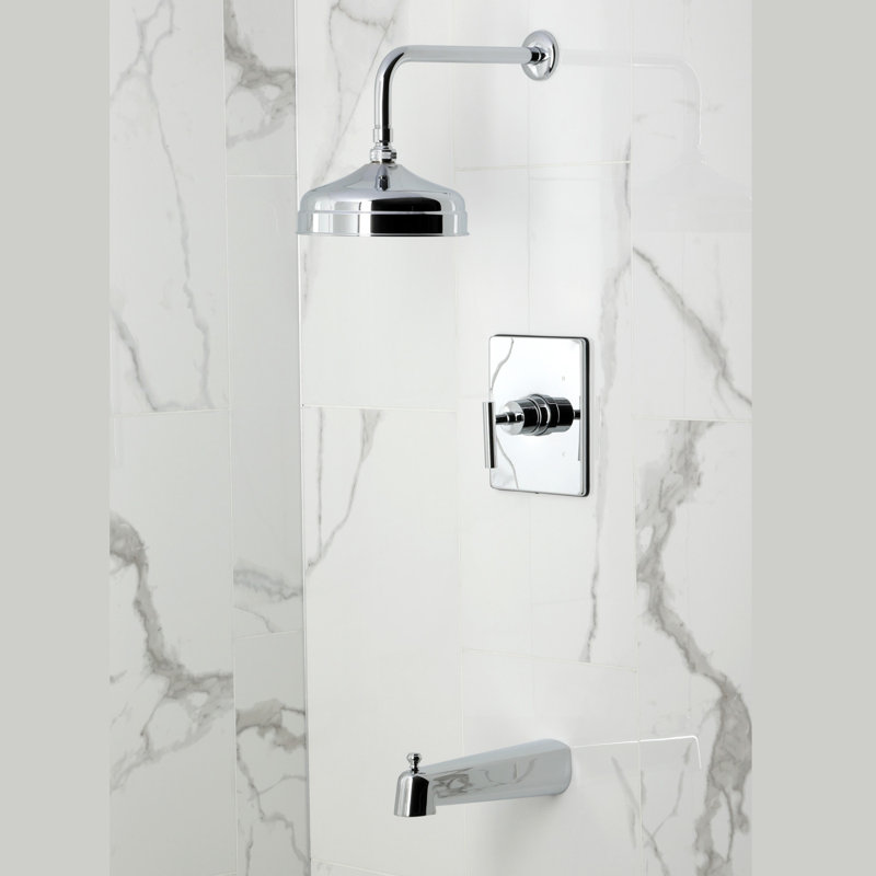 Kingston Brass Manhattan Single-Handle Pressure Balanced Tub And Shower Faucet, Polished Chrome