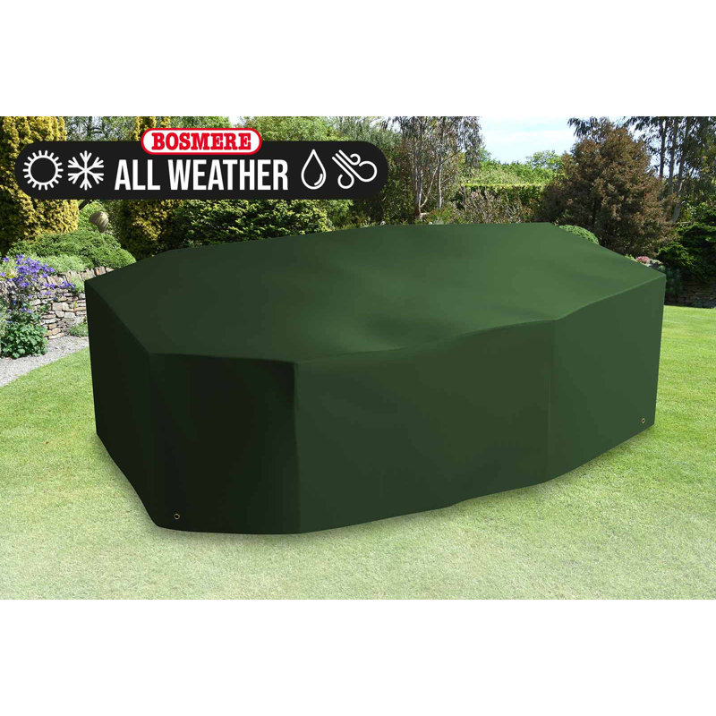 All-Weather Outdoor Table & Chairs Cover, 90cm H x 295cm W x 295cm D, Green