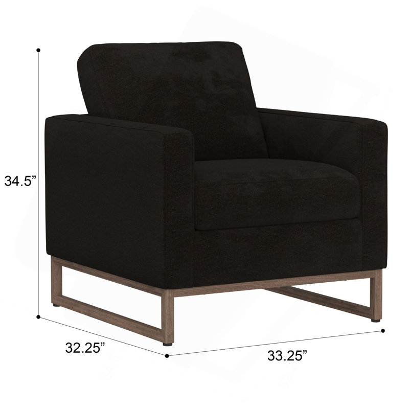 Black Accent Chair With Metal Legs