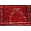 Tapis de couloir en laine noué à la main des années 1960 de conception unique 4 pi 10 po x 11 pi 7 po Tapis décoratif rouge