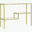 Console Mercer41 Gold, table de canapé en verre trempé de 39 po, table d'entrée étroite avec tablettes de rangement, cadre en acier pour le salon, couloir
