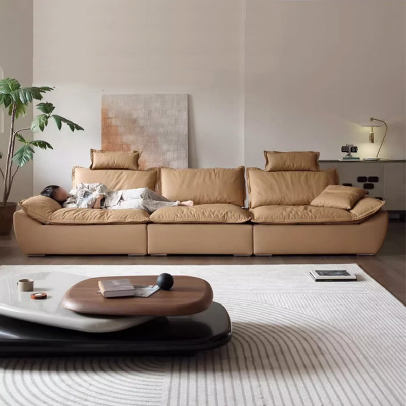 Camel Genuine Leather Modular Sofa