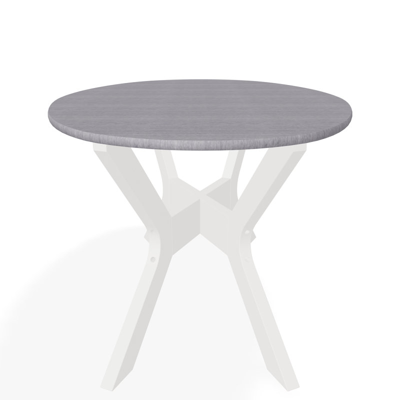 Outdoor Round Coffee Table, Gray/Snow, Marine Grade Polymer