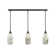 3 Light Stem Hung Linear Pendalier Shown With 5.5" Natural Fusion Glass