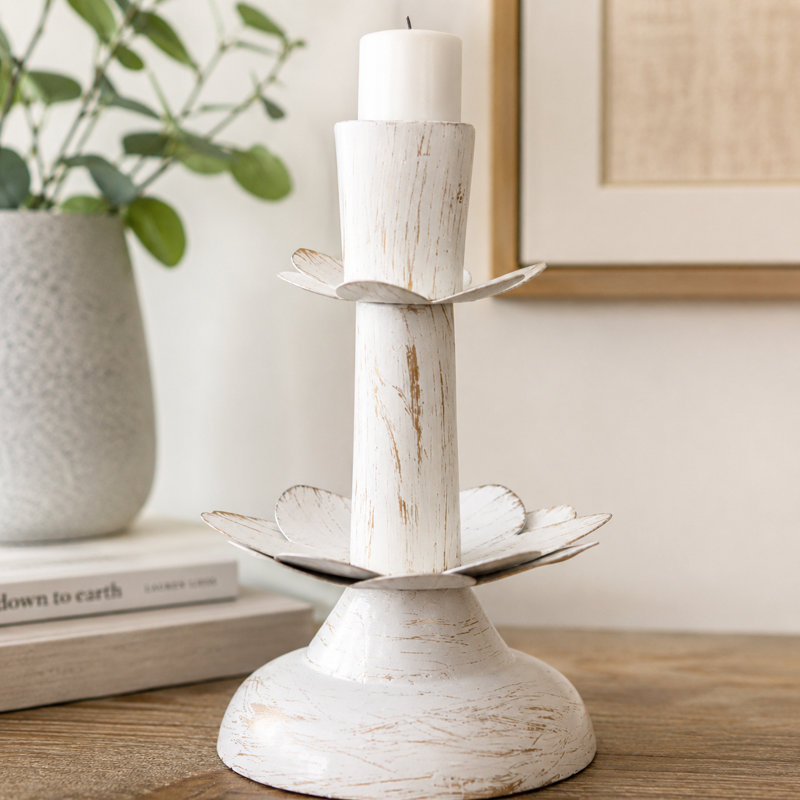 Porte-bougie de table Lotus Bloom, Blanc