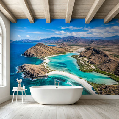 Papier peint adhésif pelez et collez photo de drone Balandra Beach La Paz, Mexique