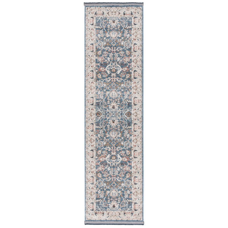 Tapis floral en coton / polyester tissé à la machine Floral, Tapis de couloir 2 pi 2 po x 8 pi