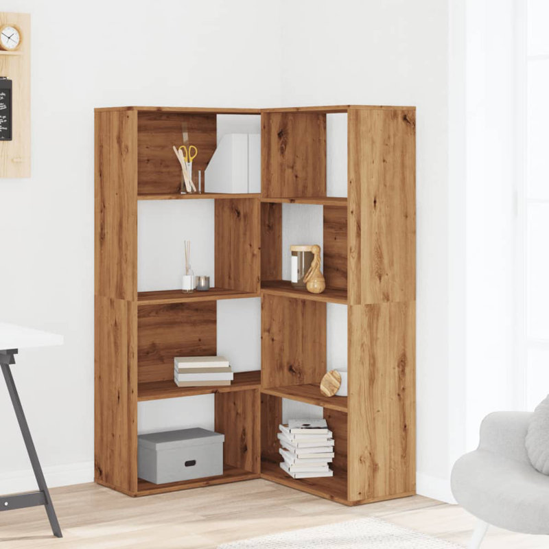 Azamat 140cm H x 85cm W Bookcase, Artisian Oak