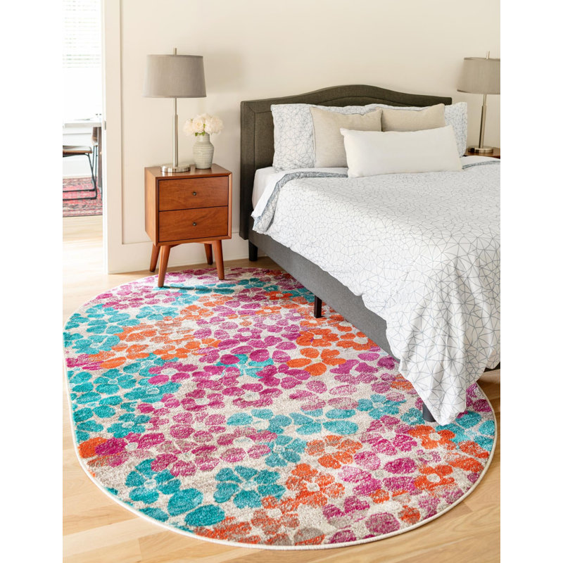 Analiese Floral Indoor Rug, Oval 5'3" x 8'