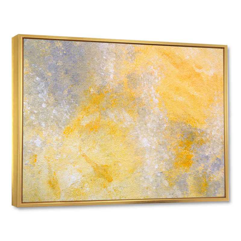 «Yellow and Gray Merging Abstract IV», reproduction d'art sur toile encadrée, H 8 po x l 12 po x P 1 po