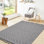 Tapis géométrique gris / blanc 2X8 - ne perd pas ses poils, rehausse votre décor de bureau à domicile et votre animal de compagnie