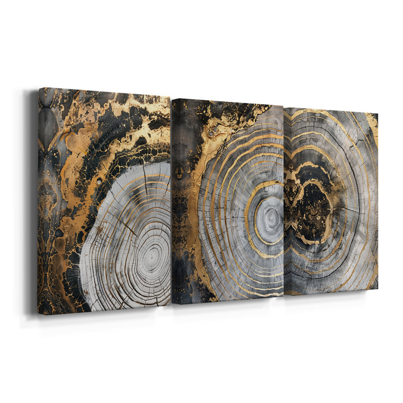Série ABSTRACT CCLxxix - Toile tendue sur mesure - 3 pièces, H 36 po x l 72 po