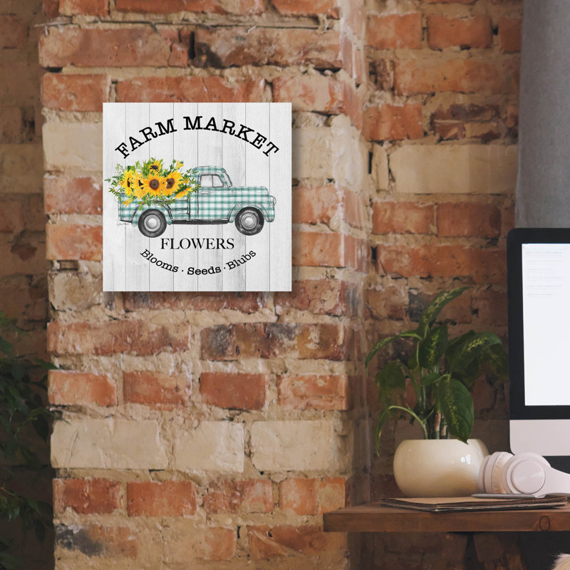 «Farm Market Sunflowers A» par Jean Plout, art mural sur toile, H 12 po x l 12 po x P 0,75 po