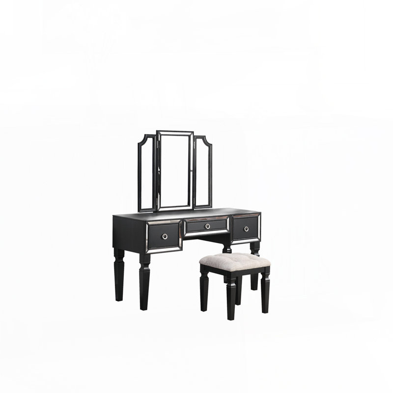Ensemble de coiffeuse classique, Noir