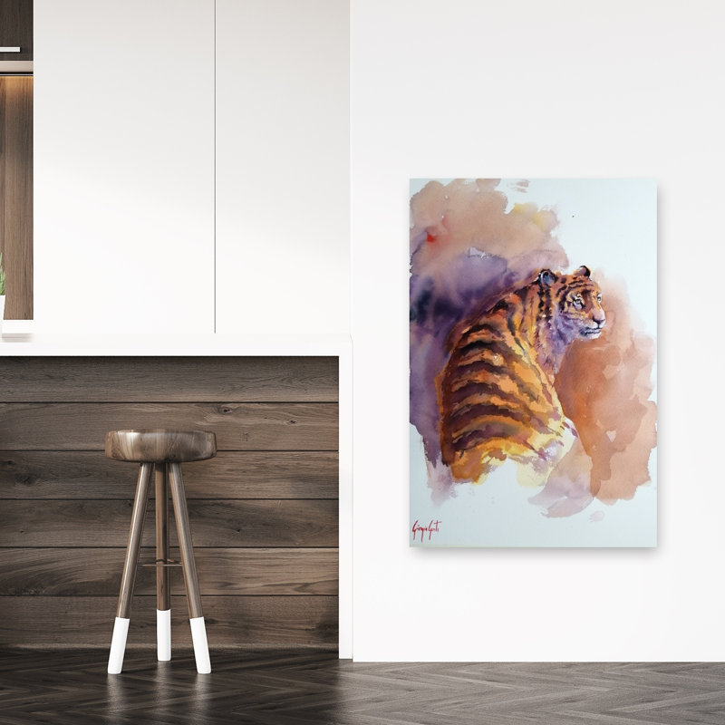 Tigre 6, impression d'art mural contemporain, 48" H x 32" W