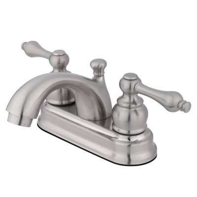 Kingston Brass Vintage Two-Handle 3-Hole Deck Mount 4" Centerset Bathroom Faucet with Plastic Pop-Up