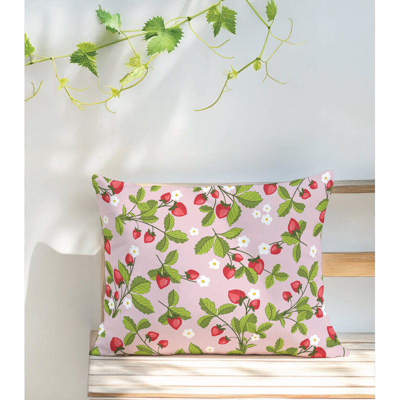 Coussin lombaire d'extérieur Strawberries Coastal, Rose