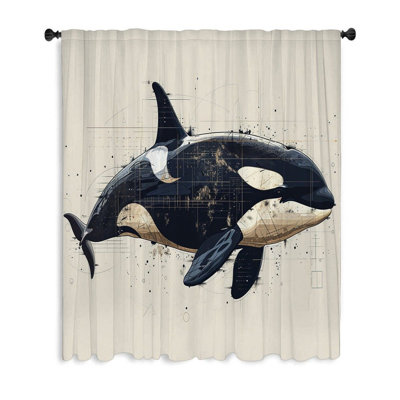Rideaux de fenêtre Killer whale, Marine Life Blockout et voilages - 1 panneau