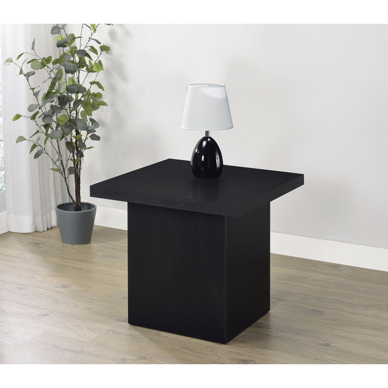23.9" W Contemporary End Table, Black