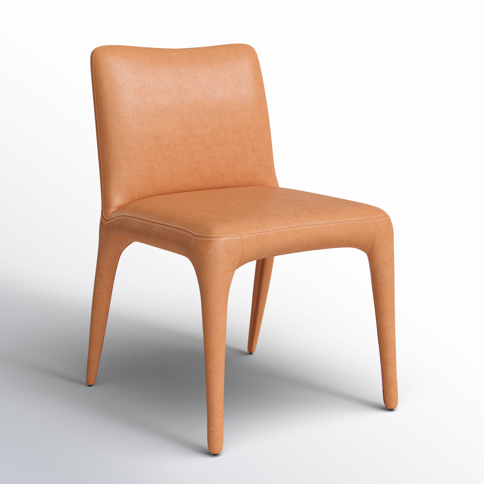 Keavy Genuine Leather Dining Chair, Heritage Camel Genuine Leather